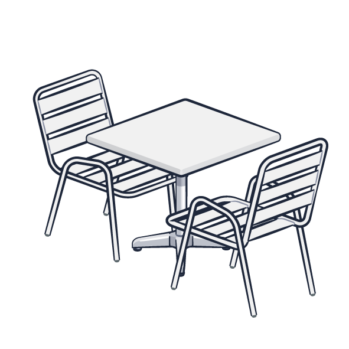 <b>TABLE ET CHAISES DE BISTROT</b>